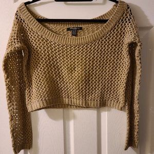 Cropped crochet sweater